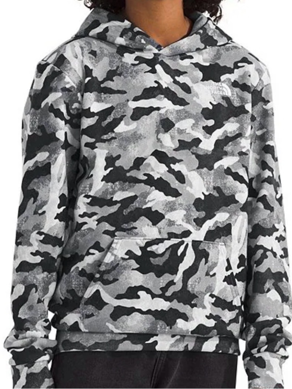 The North Face Teen Evolution Pullover Hoodie Camo Smoked Pearl Grayscale Sz XL